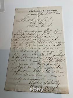 208 CIVIL WAR Reconstruction Era LA FT McCOMB 4 DOCUMENTS PONTCHARTRAIN RR 1866