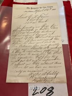 208 CIVIL WAR Reconstruction Era LA FT McCOMB 4 DOCUMENTS PONTCHARTRAIN RR 1866