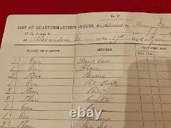 224 Gettysburg Hospital Chief Dr Henry Jane sgd Supply List Alex Va 65 CIVIL WAR