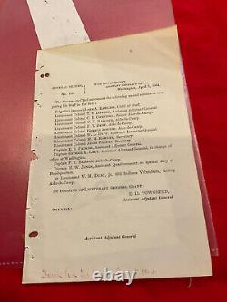 226 Civil War Gen in Chief US Grant Names his Staff 1864 Red Ink Note On Bottom