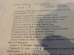 226 Civil War Gen in Chief US Grant Names his Staff 1864 Red Ink Note On Bottom