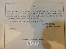 266 Civil War Abraham Lincoln MOURNING General Order Death Of Martin Van Buren