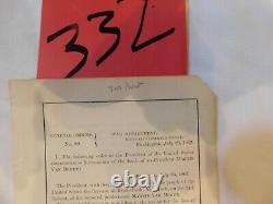 266 Civil War Abraham Lincoln MOURNING General Order Death Of Martin Van Buren