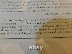 266 Civil War Abraham Lincoln MOURNING General Order Death Of Martin Van Buren