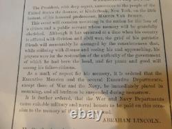 266 Civil War Abraham Lincoln MOURNING General Order Death Of Martin Van Buren