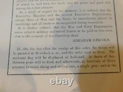 266 Civil War Abraham Lincoln MOURNING General Order Death Of Martin Van Buren