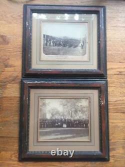 2 Framed Civil War Albumen Photos 5th Connecticut Infantry Band Musician Soldier