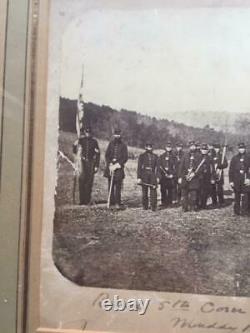 2 Framed Civil War Albumen Photos 5th Connecticut Infantry Band Musician Soldier