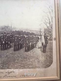 2 Framed Civil War Albumen Photos 5th Connecticut Infantry Band Musician Soldier