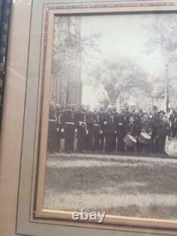 2 Framed Civil War Albumen Photos 5th Connecticut Infantry Band Musician Soldier