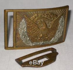 2 PC Civil War Sword Belt Plate Buckle Model 1851 Numbered Marked Silver Wreaths