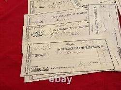 314 Civil War 8 Invoices Samuel Colt Steamboat City of Hartford Illustrated