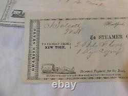 314 Civil War 8 Invoices Samuel Colt Steamboat City of Hartford Illustrated