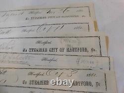 314 Civil War 8 Invoices Samuel Colt Steamboat City of Hartford Illustrated