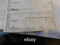 314 Civil War 8 Invoices Samuel Colt Steamboat City of Hartford Illustrated