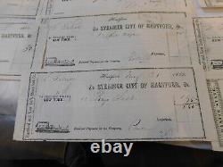 314 Civil War 8 Invoices Samuel Colt Steamboat City of Hartford Illustrated