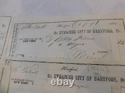 314 Civil War 8 Invoices Samuel Colt Steamboat City of Hartford Illustrated