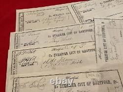 314 Civil War 8 Invoices Samuel Colt Steamboat City of Hartford Illustrated
