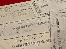 314 Civil War 8 Invoices Samuel Colt Steamboat City of Hartford Illustrated
