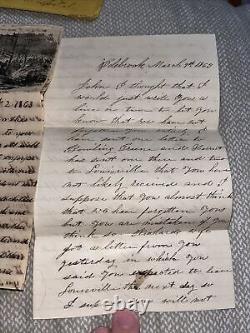 3 Antique Civil War Letters to Ohio Union Soldier in Quincy Illinois IL Hospital