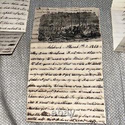 3 Antique Civil War Letters to Ohio Union Soldier in Quincy Illinois IL Hospital