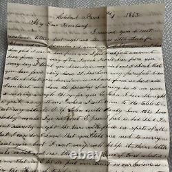 3 Antique Civil War Letters to Ohio Union Soldier in Quincy Illinois IL Hospital