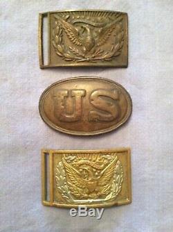 3 Civil War Original Belt Plate Buckles