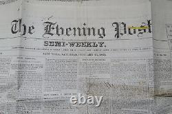 3 EVENING POST NY FEB. 1861 Eve Of Civil War Newspapers