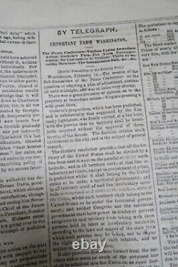 3 EVENING POST NY FEB. 1861 Eve Of Civil War Newspapers