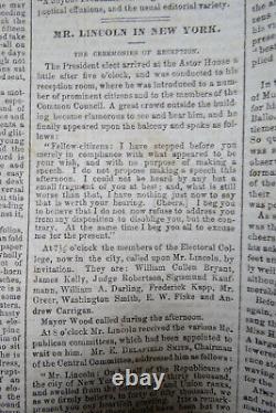 3 EVENING POST NY FEB. 1861 Eve Of Civil War Newspapers