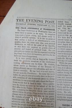 3 EVENING POST NY FEB. 1861 Eve Of Civil War Newspapers