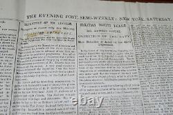 3 EVENING POST NY FEB. 1861 Eve Of Civil War Newspapers