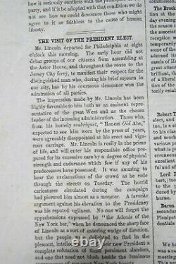 3 EVENING POST NY FEB. 1861 Eve Of Civil War Newspapers