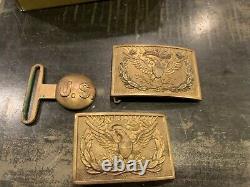 3 Post Civil War Vintage Belt Buckles Lot