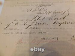 442 Sgn Col Sickles Civil War Illi Cav. Pilot Knob Missouri invoice 1862 General