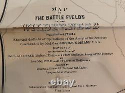 466 Large Civil War Map the Wildness New York Volunteers 1864 Battles Locations