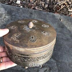 54 Old Rare Vintage Antique Civil War Relic Domino Game Piece Bone Ebony Brass