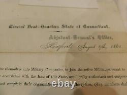 557 Connecticut Civil War for Troops 1861 Illustrated GENERAL ORDER Letterhead