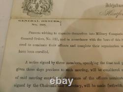 557 Connecticut Civil War for Troops 1861 Illustrated GENERAL ORDER Letterhead