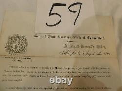 557 Connecticut Civil War for Troops 1861 Illustrated GENERAL ORDER Letterhead