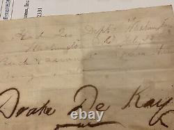 591 CIVIL War 1861 Drake De Kay Sgn Pass H Bush Owner And Slave Washington