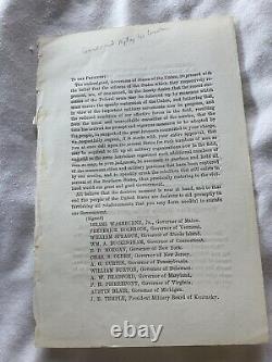 592 Civil War Union Governors Broadside Preserving the Union & Abraham Lincoln