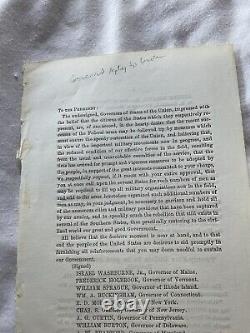 592 Civil War Union Governors Broadside Preserving the Union & Abraham Lincoln