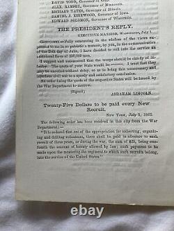 592 Civil War Union Governors Broadside Preserving the Union & Abraham Lincoln