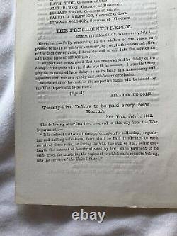 592 Civil War Union Governors Broadside Preserving the Union & Abraham Lincoln