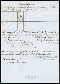 5/31/1861 Civil War Ammunition Requisition Document Fredericksburg VA Virginia