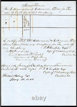 5/31/1861 Handwritten Civil War Ammunition Request Fredericksburg VA Virginia