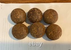 6 antique 1-1/2 Cannon Ball War Grape Canister Shot (Civil War Era) Cannonballs