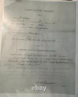 74th Ohio Infantry Civil War Tiffany Medal POW WIA Wounded Prisoner Oh OVI File