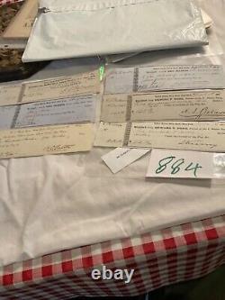 884 US NAVY ADMIRALS LOT OF 6 CIVIL WAR ADMIRALS CHECKS 1840 1850s. NICE GROUP